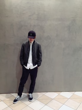 「N.HOOLYWOOD」｜「アイテム（ブルゾン）」を使った、uk.さん（メンズ・177cm）の冬コーディネート