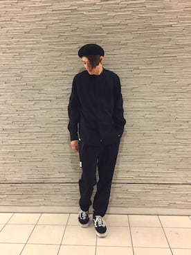 「N.HOOLYWOOD」｜「アイテム（ハンチング/ベレー帽）」を使った、uk.さん（メンズ・177cm）の秋コーディネート
