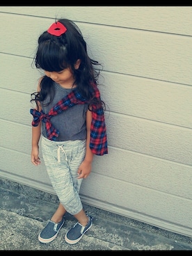 「アイテム（ヘアアクセサリー）」を使った、M＆Hさん（キッズ・120cm）の夏コーディネート