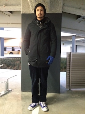 「コンバンース」｜「アイテム（財布/小物）」を使った、junya_kasugaさん（メンズ・180cm）の冬コーディネート