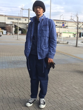 「BEAMS PLUS（ビームスプラス）のアイテム（ブルゾン）」を使った、junya_kasugaさん（メンズ・180cm）の冬コーディネート