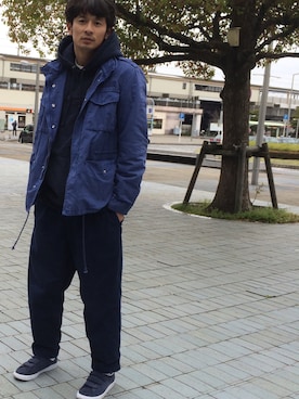 「BEAMS PLUS（ビームスプラス）のアイテム（ブルゾン）」を使った、junya_kasugaさん（メンズ・180cm）の春コーディネート