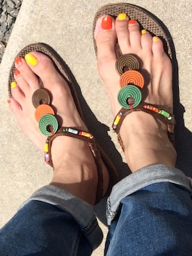 「ネイル」｜「アイテム（サロペット/オーバーオール）」を使った、YUUUKIさん（レディース・160cm）の夏コーディネート