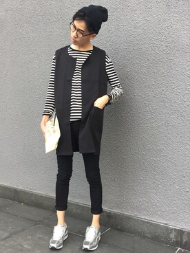 「wearsg」｜「アイテム（Tシャツ/カットソー）」を使った、Ah Kooさん（メンズ・178cm）の冬コーディネート