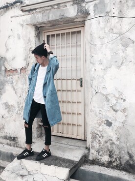 「wearsg」｜「アイテム（デニムパンツ）」を使った、Ah Kooさん（メンズ・178cm）の春コーディネート