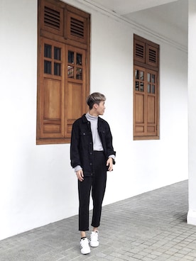 「PULL&BEAR（プルアンドベア）のアイテム（デニムジャケット）」を使った、Ah Kooさん（メンズ・178cm）の春コーディネート