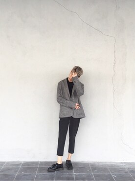 「PULL&BEAR（プルアンドベア）のアイテム（テーラードジャケット）」を使った、Ah Kooさん（メンズ・178cm）の春コーディネート