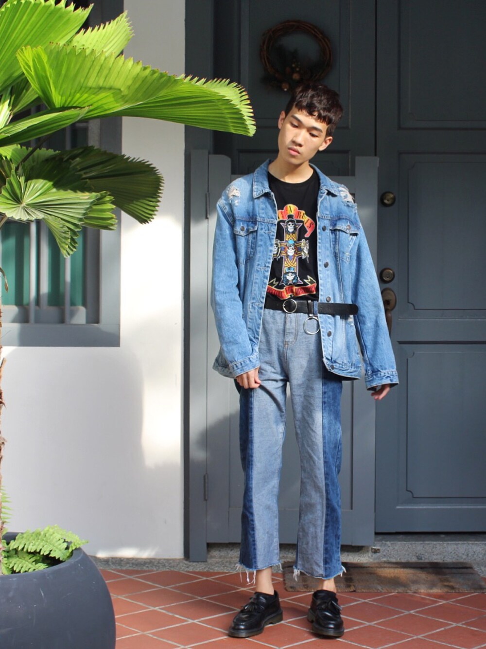 「ootd、WEARBOOKエントリー、wearsg、ZaloraxWear」｜「PULL&BEARのアイテム（デニムジャケット、ブルー系）」を使った、Ah Kooさん（メンズ・178cm）の冬コーディネートの1枚目の写真