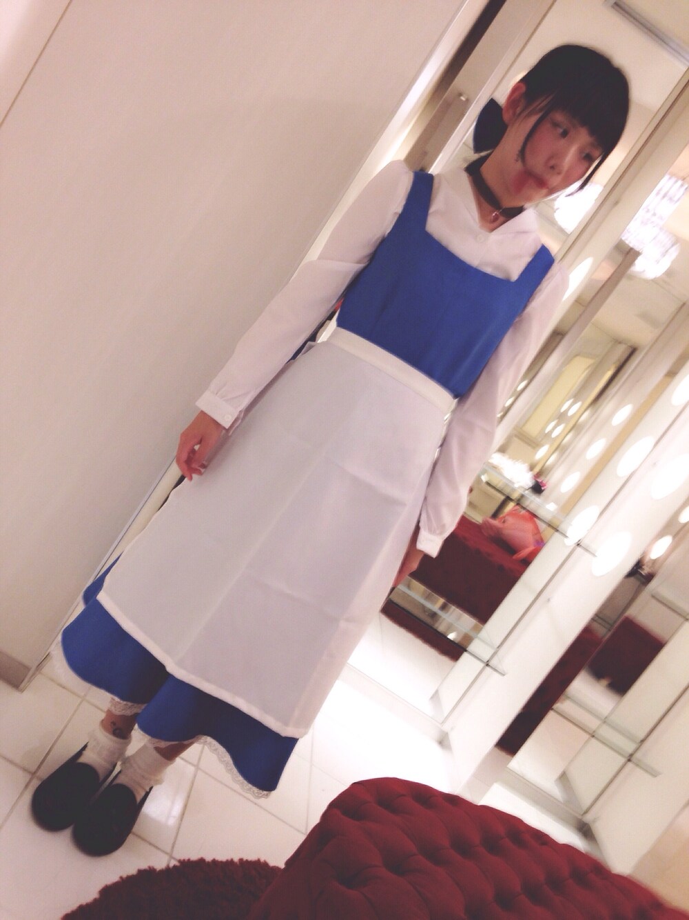「WEAR HALLOWEEN 2014、halloween、コスプレ、メイド服、チョーカー、百合花円」｜「クレアーズのアイテム（ネックレス、ブラック系）」を使った、みっきらさん（レディース・163cm）の秋コーディネートの1枚目の写真