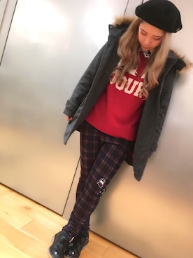 「アイテム（ダッフルコート）」を使った、まつださん（レディース・155cm）の秋コーディネート