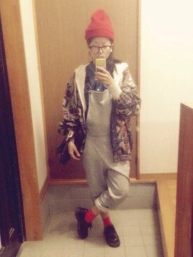 「トランプ柄」｜「アイテム（つなぎ/オールインワン）」を使った、keikoさん（レディース・153cm）の春コーディネート