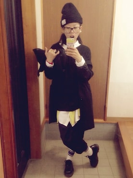「ボーダーソックス」｜「アイテム（シャツワンピース）」を使った、keikoさん（レディース・153cm）の春コーディネート