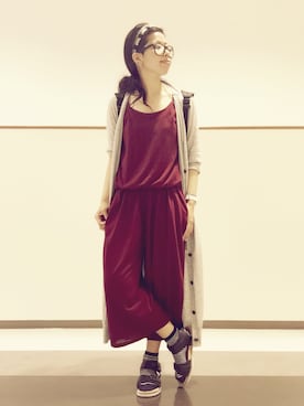 「マキシ」｜「アイテム（オールインワン・サロペット）」を使った、keikoさん（レディース・153cm）の夏コーディネート