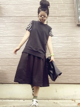 「GLOBAL WORK（グローバルワーク）のアイテム（その他）」を使った、keikoさん（レディース・153cm）の夏コーディネート