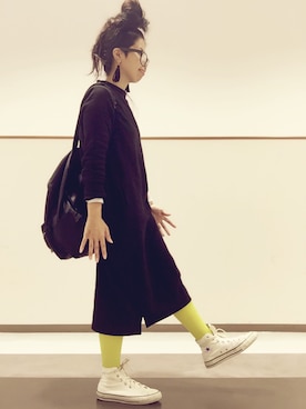 「HARE（ハレ）のアイテム（ピアス（両耳用））」を使った、keikoさん（レディース・153cm）の秋コーディネート