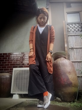 「GLOBAL WORK（グローバルワーク）のアイテム（つなぎ/オールインワン）」を使った、keikoさん（レディース・153cm）の秋コーディネート