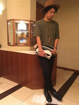 「SEVENDAYS=SUNDAY（セブンデイズサンデイ）のアイテム（バッグ）」を使った、田中さんさん（メンズ・167cm）の夏コーディネート