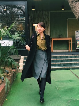 「Danny&Anne（ダニーアンドアン）のアイテム（ジャケット/アウター）」を使った、永田杏奈さん（レディース・158cm）の冬コーディネート