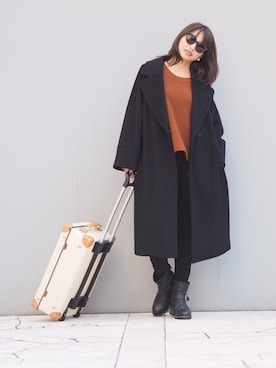 「Danny&Anne（ダニーアンドアン）のアイテム（ジャケット/アウター）」を使った、永田杏奈さん（レディース・158cm）の秋コーディネート
