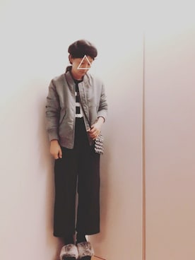 「Doシンプル部」｜「アイテム（ミリタリージャケット）」を使った、mikamoさん（レディース・158cm）の秋コーディネート
