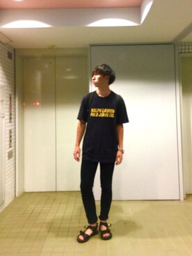 「POLO RALPH LAUREN（ポロ ラルフ ローレン）のアイテム（Tシャツ/カットソー、ブルー系）」を使った、M.Yamamotoさん（メンズ・173cm）の秋コーディネート