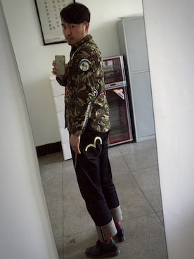 「AAPE BY A BATHING APE（エーエイプバイアベイシングエイプ）のアイテム（ジャケット/アウター）」を使った、Agnes委员さん（メンズ・181cm）の春コーディネート