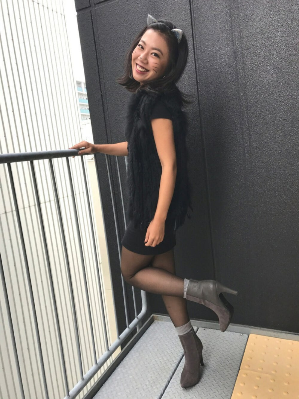 「ハロウィンコーデ、ハッピーハロウィン、halloween、happy halloween、ハロウィン、オールブラック」｜「Happy Halloweenのアイテム（その他、その他）」を使った、HALUKAさん（レディース・150cm）の秋コーディネートの1枚目の写真