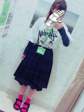「さしいろ」｜「アイテム（スカート）」を使った、ゆっちょんさん（レディース・157cm）の春コーディネート