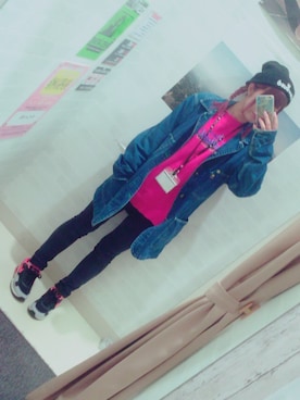 「＃デニム」｜「アイテム（その他アウター）」を使った、ゆっちょんさん（レディース・159cm）の秋コーディネート