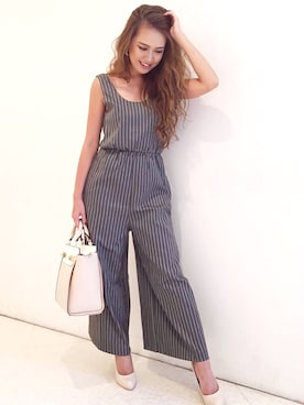 「DURAS（デュラス）のアイテム（オールインワン・サロペット）」を使った、tomoko   arimaさん（レディース・158cm）の夏コーディネート
