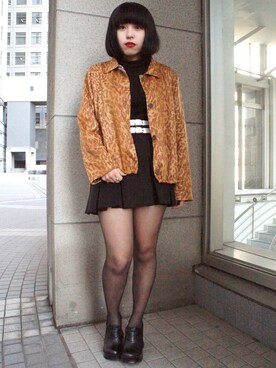 「文化服装学院」｜「アイテム（ブルゾン）」を使った、Zipper編集部さん（レディース・160cm）の春コーディネート