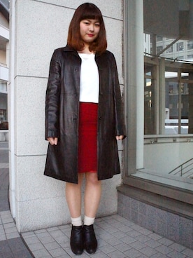 「文化服装学院」｜「アイテム（その他アウター）」を使った、Zipper編集部さん（レディース・160cm）の春コーディネート