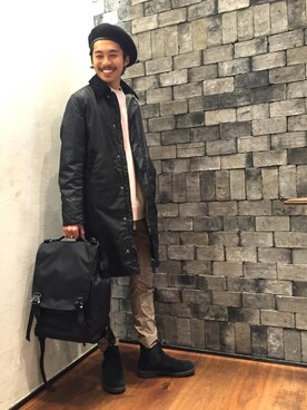 「MONKEY TIME（モンキータイム）のアイテム（ハンチング/ベレー帽）」を使った、Daisuke Sakamotoさん（メンズ・176cm）の秋コーディネート