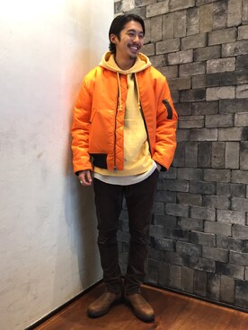 「UNUSED」｜「アイテム（ブルゾン）」を使った、Daisuke Sakamotoさん（メンズ・176cm）の秋コーディネート