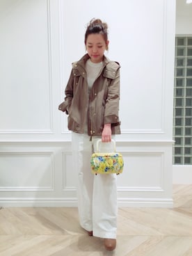 「JILL STUART（ジルスチュアート）のアイテム（サロペット/オーバーオール）」を使った、かおりさん（レディース・157cm）の春コーディネート