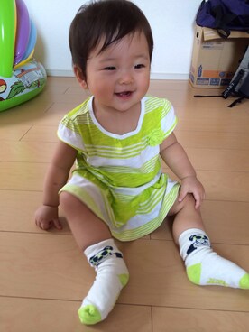 「Carter's（カーターズ）のアイテム（ワンピース）」を使った、Sssenaさん（キッズ・70cm）の夏コーディネート
