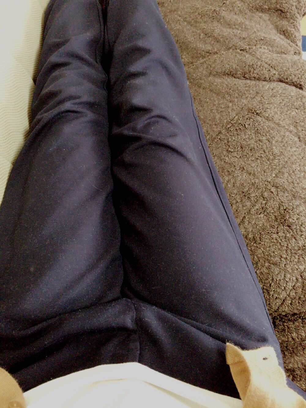 「UNIQLOのジョガーパンツ（パンツ、ブルー系）」を使った、ゆしゅりがぁさん（レディース・167cm）の秋コーディネートの1枚目の写真