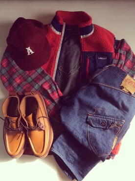 「patagonia」｜「アイテム（モカシン/デッキシューズ）」を使った、takechinさん（メンズ・166cm）の秋コーディネート