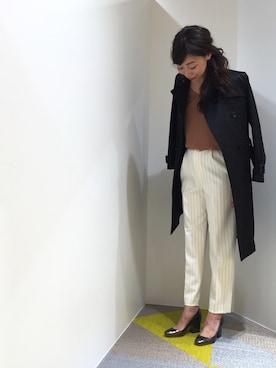 「MAISON DE REEFUR」｜「アイテム（トレンチコート）」を使った、MAYU SATOさん（レディース・163cm）の秋コーディネート