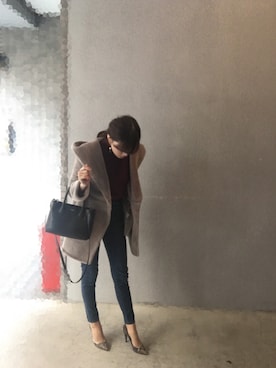 「STUDIOUS（ステュディオス）のアイテム（ムートンコート）」を使った、RIO+さん（レディース・158cm）の冬コーディネート