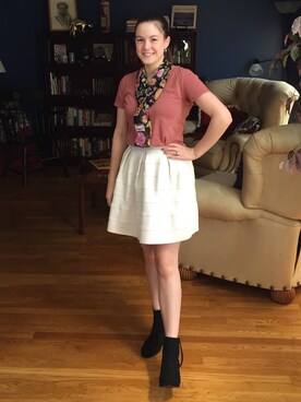 「skirt」｜「アイテム（ブーティ）」を使った、Savannah Cooksonさん（レディース・155cm）の夏コーディネート
