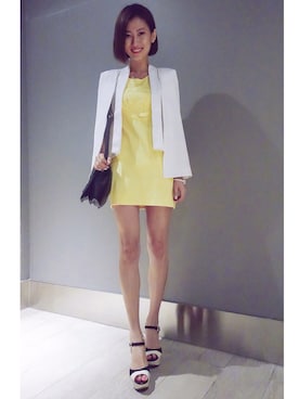 「blazer」｜「アイテム（その他アウター）」を使った、Shine Koh 高慧姗さん（レディース・168cm）の秋コーディネート
