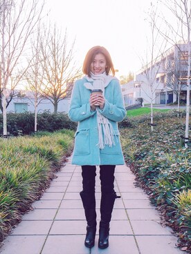 「PRIMARK（プライマーク）のアイテム（ジャケット/アウター）」を使った、Shine Koh 高慧姗さん（レディース・168cm）の冬コーディネート