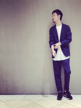 「ADAM ET ROPE'（アダムエロペ）のアイテム（ナイロンジャケット）」を使った、goike-nitazumiさん（メンズ・181cm）の春コーディネート