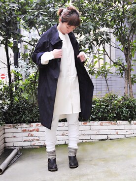 「TOUJOURS（トゥジュー）のアイテム（その他アウター）」を使った、megumiさん（レディース・163cm）の冬コーディネート
