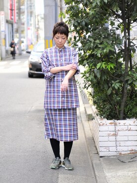 「ALLEGE（アレッジ）のアイテム（シャツ/ブラウス、その他）」を使った、megumiさん（レディース・163cm）の冬コーディネート