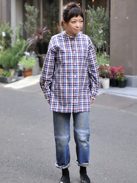 「ALLEGE（アレッジ）のアイテム（シャツ/ブラウス、その他）」を使った、megumiさん（レディース・163cm）の冬コーディネート