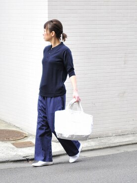 「TOUJOURS（トゥジュー）のアイテム」を使った、megumiさん（レディース・163cm）の春コーディネート