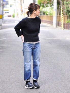 「TOUJOURS（トゥジュー）のアイテム」を使った、megumiさん（レディース・163cm）の春コーディネート