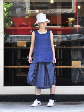 「TOUJOURS（トゥジュー）のアイテム」を使った、megumiさん（レディース・163cm）の春コーディネート